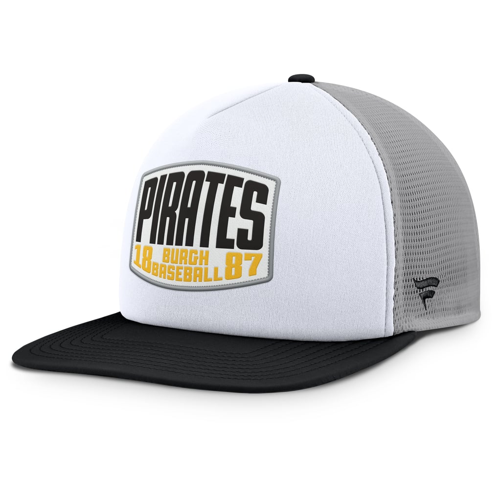 Pittsburgh Pirates Fanatics Cranked Foam Front Patch Trucker Adjustable Hat - Gray/White