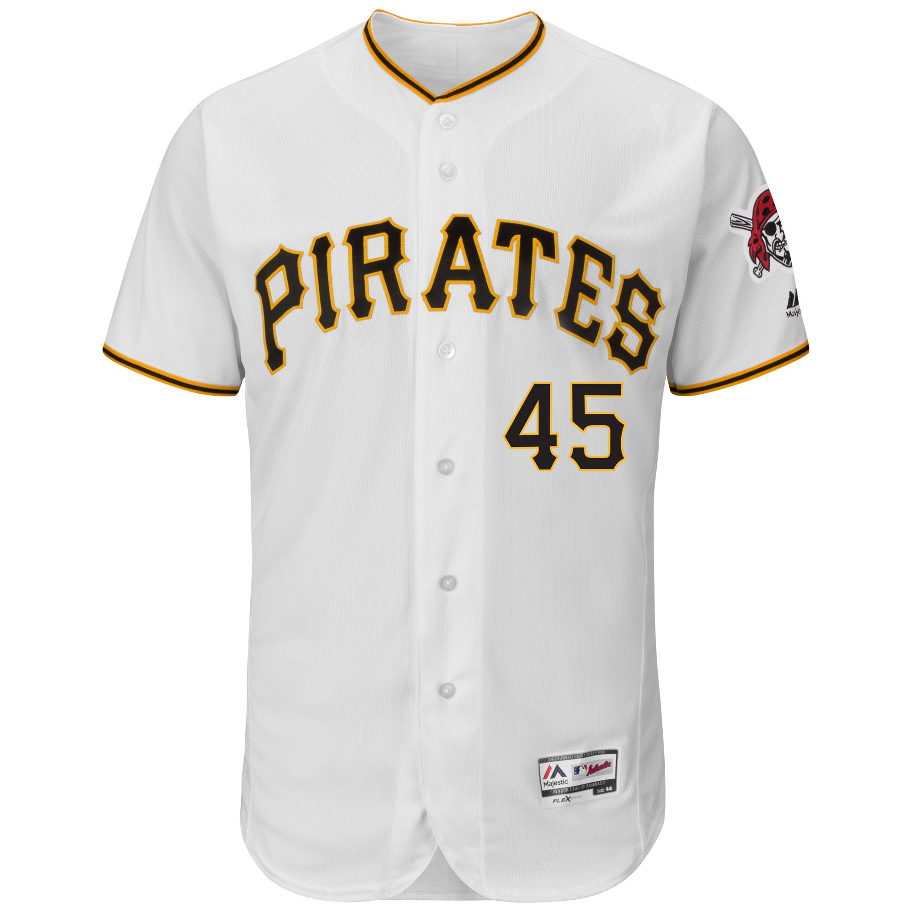Men's Pittsburgh Pirates Gerrit Cole Majestic Home White Flex Base