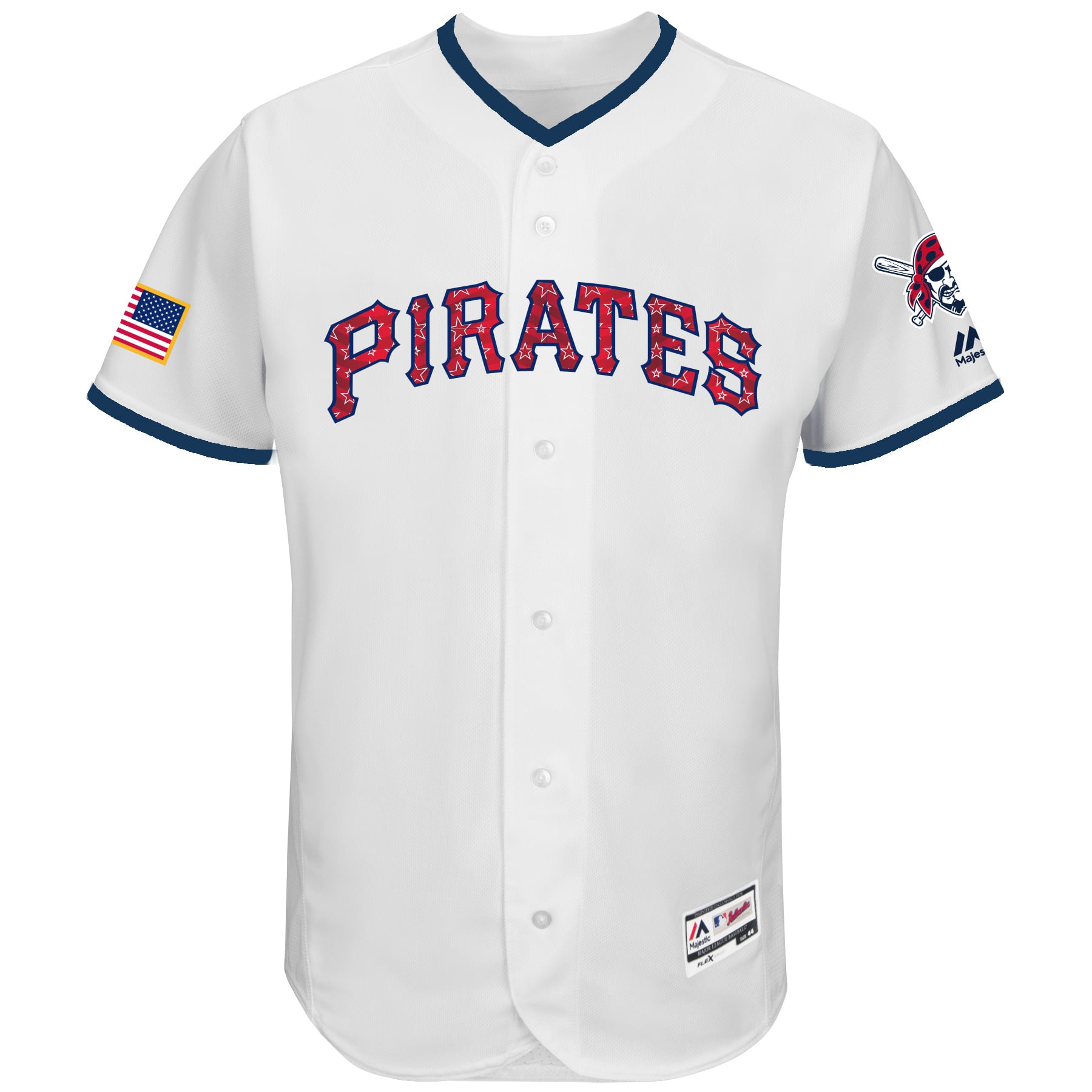 Men's Pittsburgh Pirates Majestic White 2017 Stars & Stripes