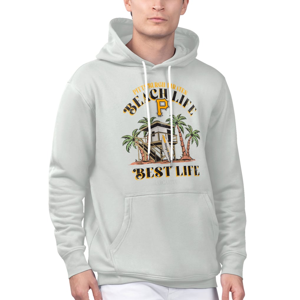 Pittsburgh Pirates Margaritaville Beach Hut Graphic Pullover Hoodie - Silver