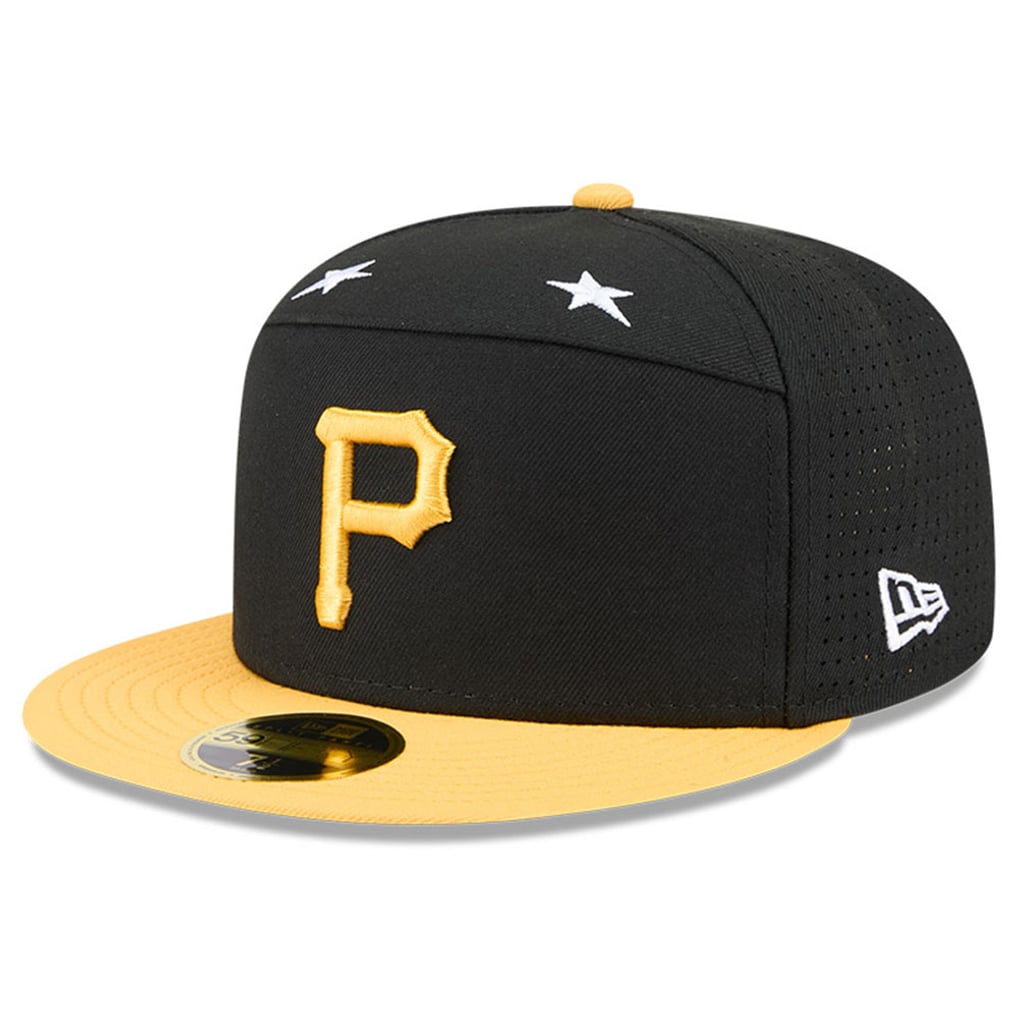 Men Pittsburgh Pirates Fitted New Era Black and Gold Cap, sz 7 3/8 main image 0