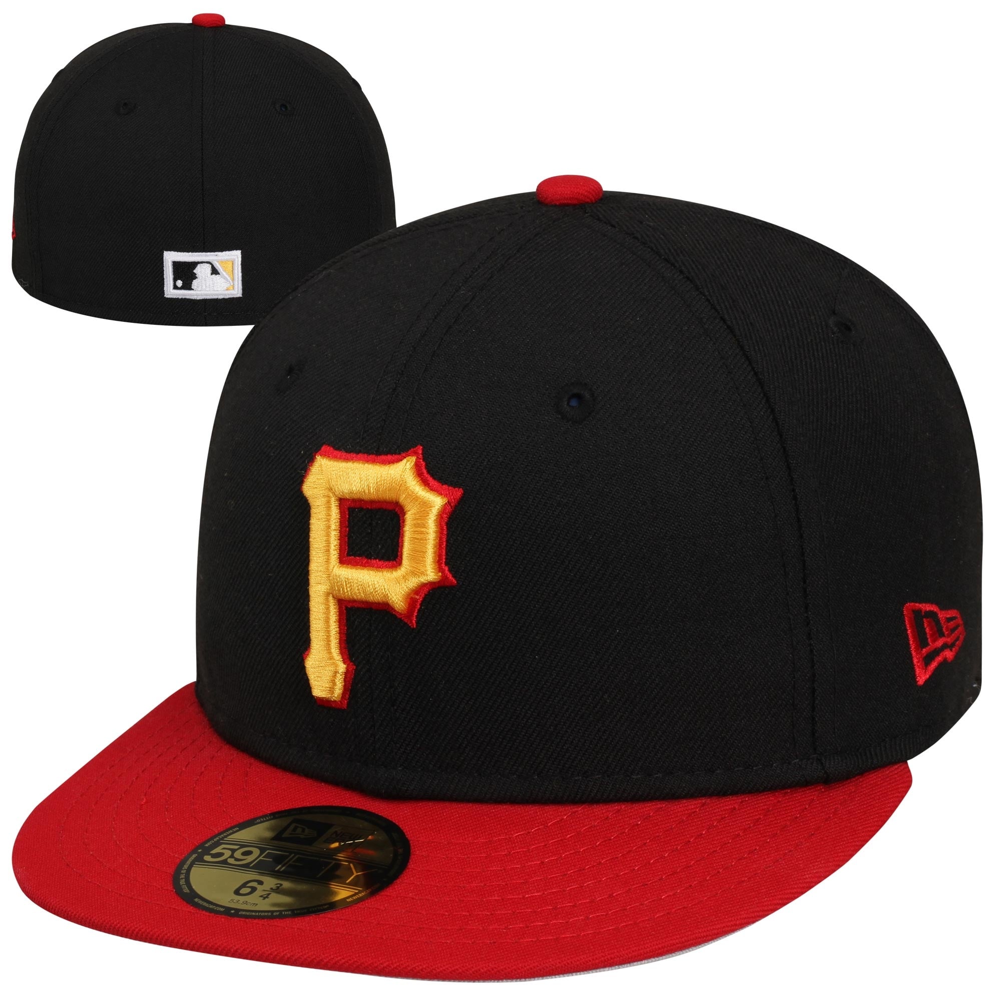 Men's Pittsburgh Pirates New Era Black/Red Cooperstown 59FIFTY Fitted Hat