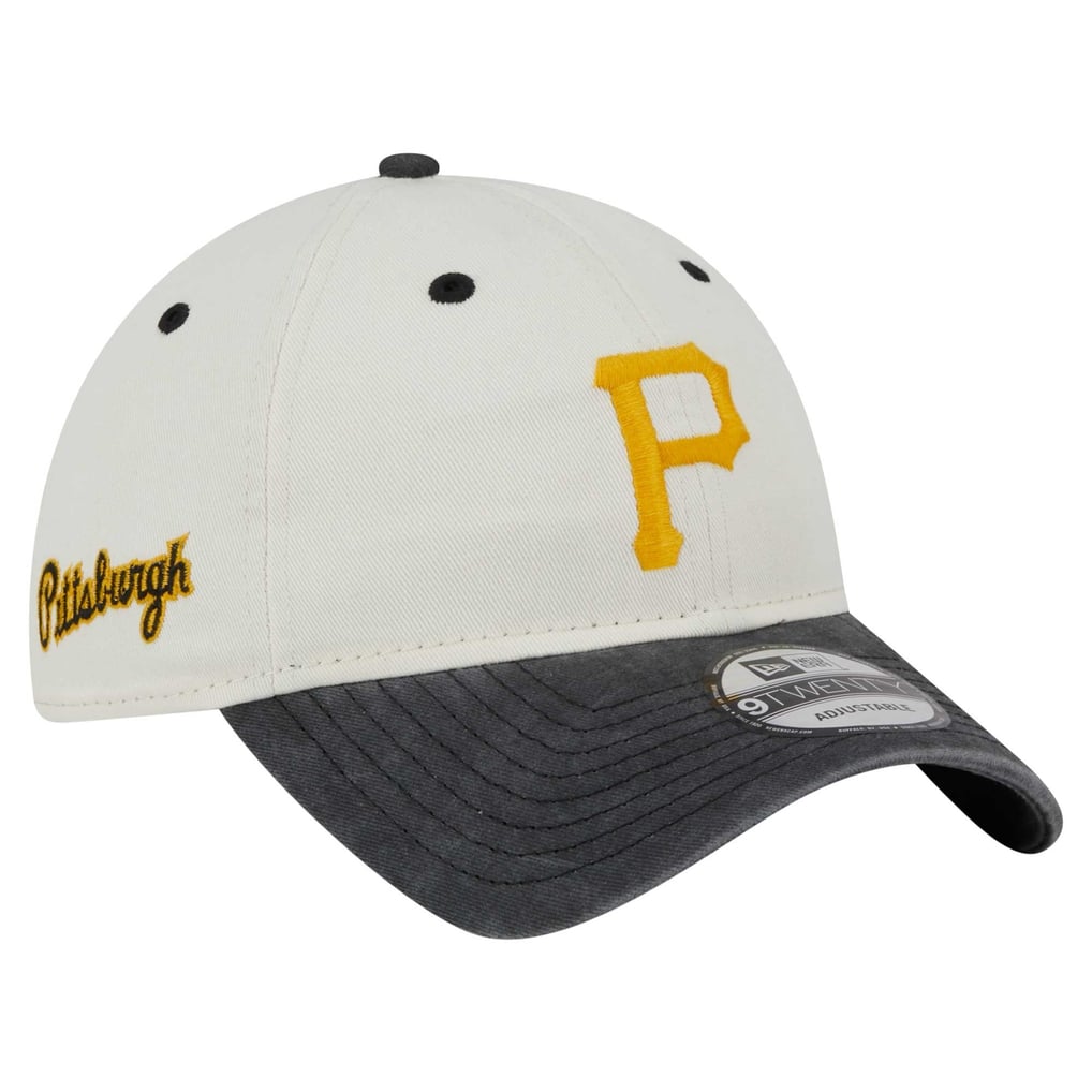 Men's Pittsburgh Pirates New Era Cream/Black Classic Sidescript 9TWENTY ...