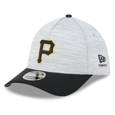  Pittsburgh Pirates New Era Men's Tech 39THIRTY A-Frame Flex Hat - Gray/Black