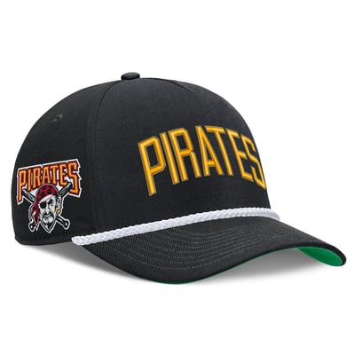 Pittsburgh Pirates Nike Cooperstown Collection Rise Adjustable Hat - Black