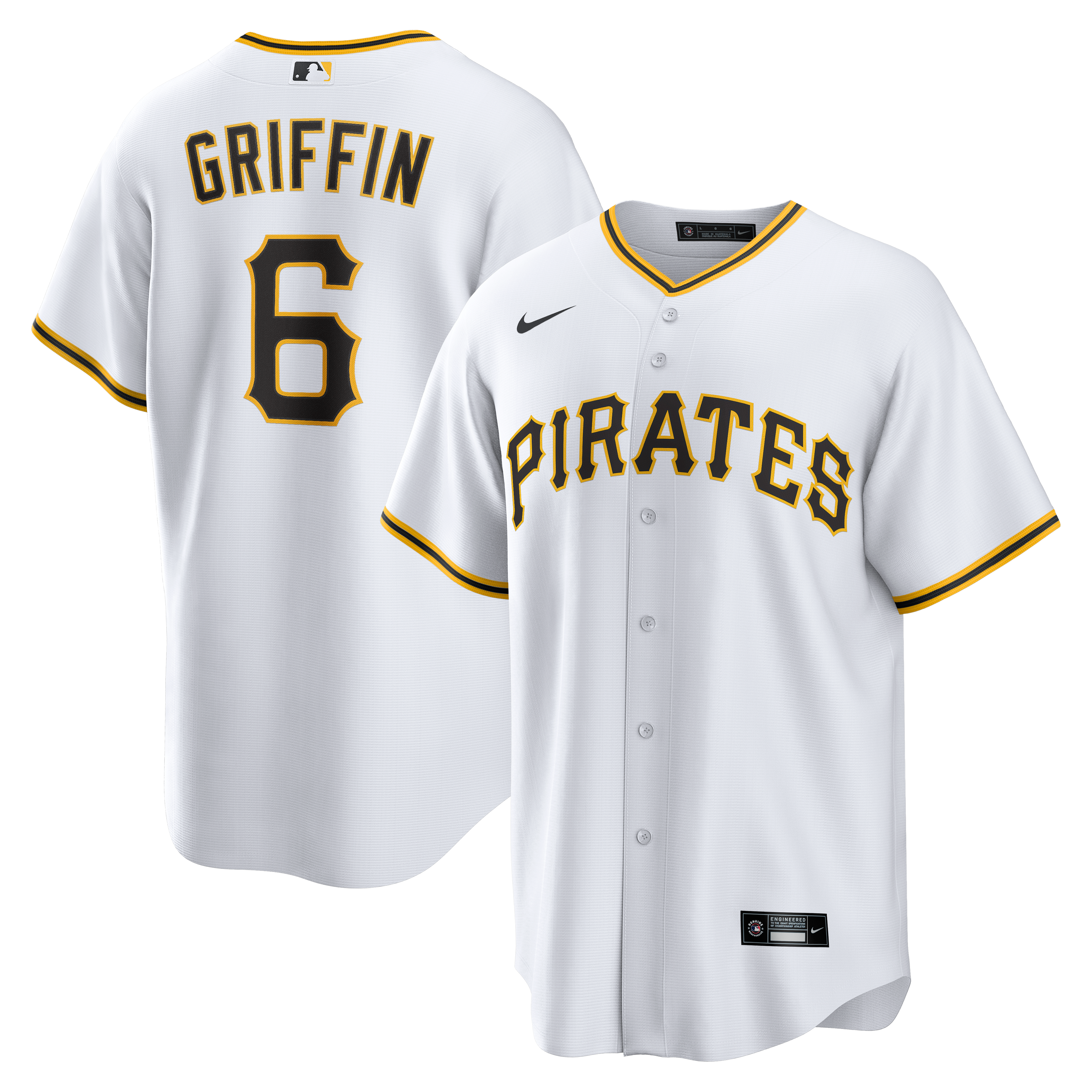 Konnor Griffin Pittsburgh Pirates Home Replica Jersey White