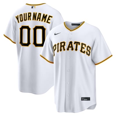  Pittsburgh Pirates Nike Home Replica Custom Jersey - White