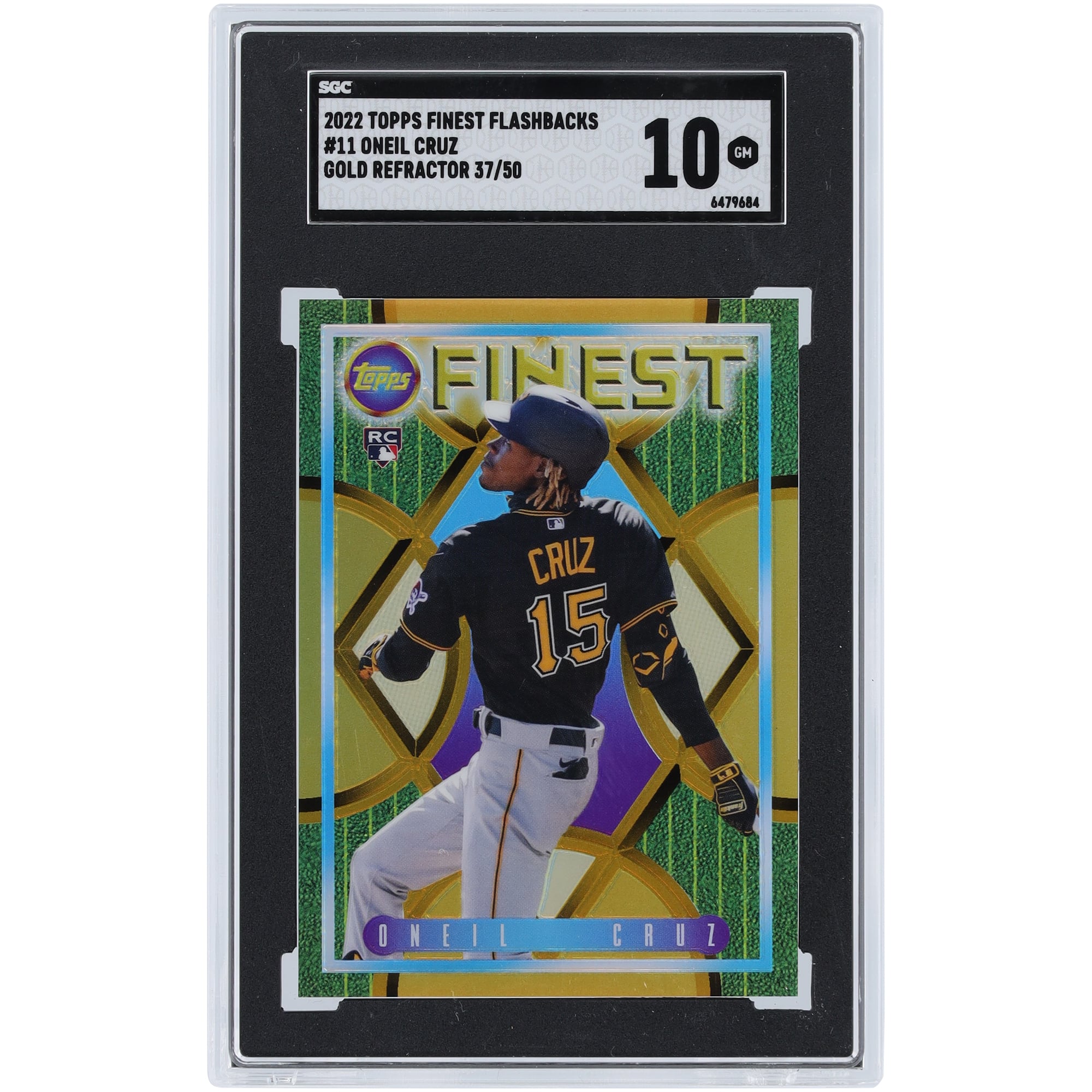 Oneil Cruz Pittsburgh Pirates 2022 Topps Finest Gold Refractor #11 #37/ ...