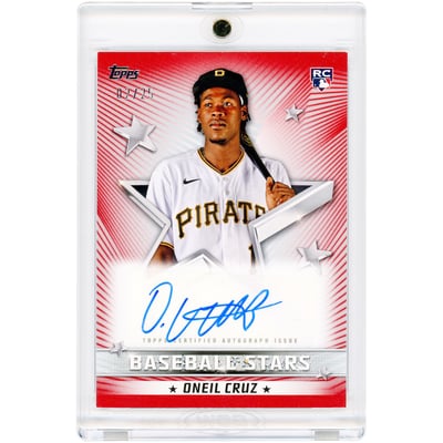 Oneil Cruz Pittsburgh Pirates Autographed 2022 Topps Baseball Stars Red #BSA-OC #2/25 Rookie Card
