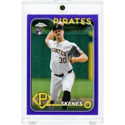 Paul Skenes Pittsburgh Pirates 2024 Topps Chrome Update Series Purple Refractor #USC88 #49/250 Rookie Card