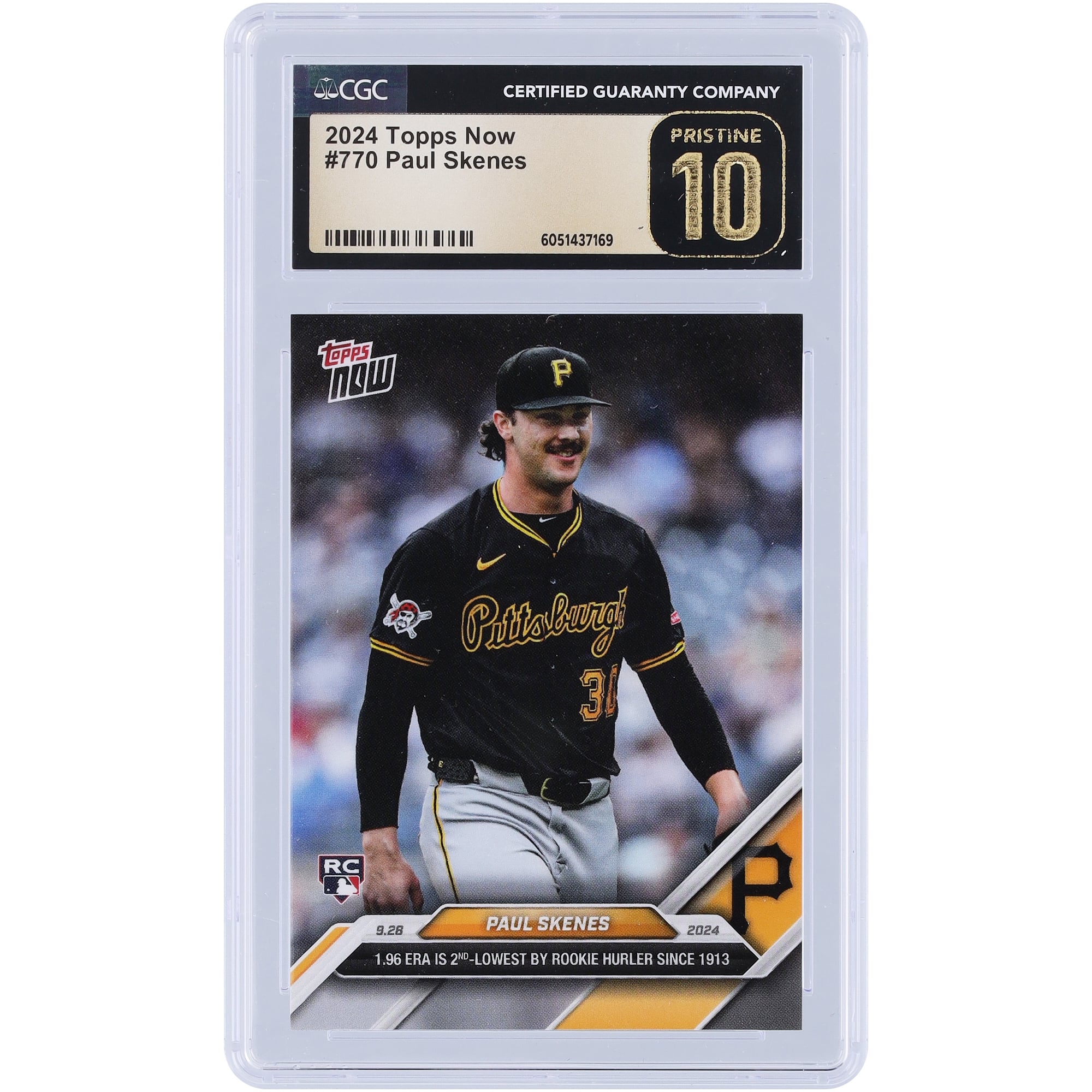 Paul Skenes Pittsburgh Pirates 2024 Topps Now 1.96 ERA Is 2nd Lowest By ...