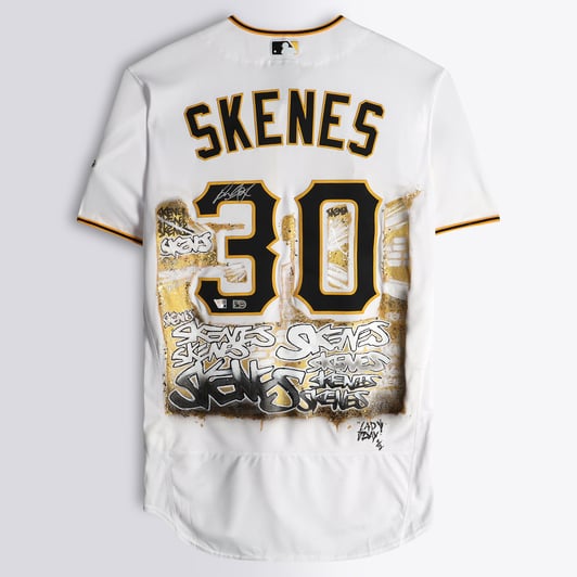 Paul Skenes Pittsburgh Pirates Autographed Fanatics Authentic White Nike Authentic Jersey - Art by Lady Jday - Limited Edition #1/1 - NF70445034
