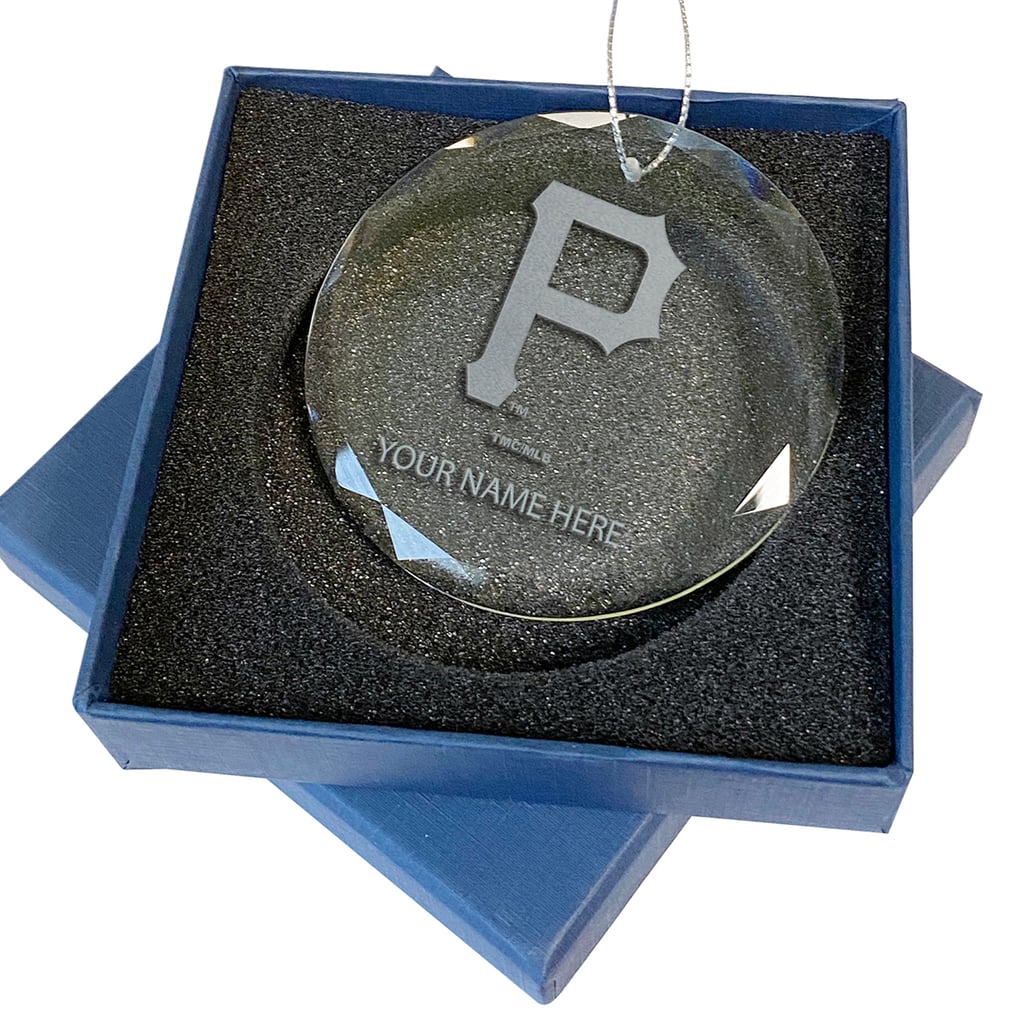 Pittsburgh Pirates 3.25'' Personalized Etched Glass Ornament