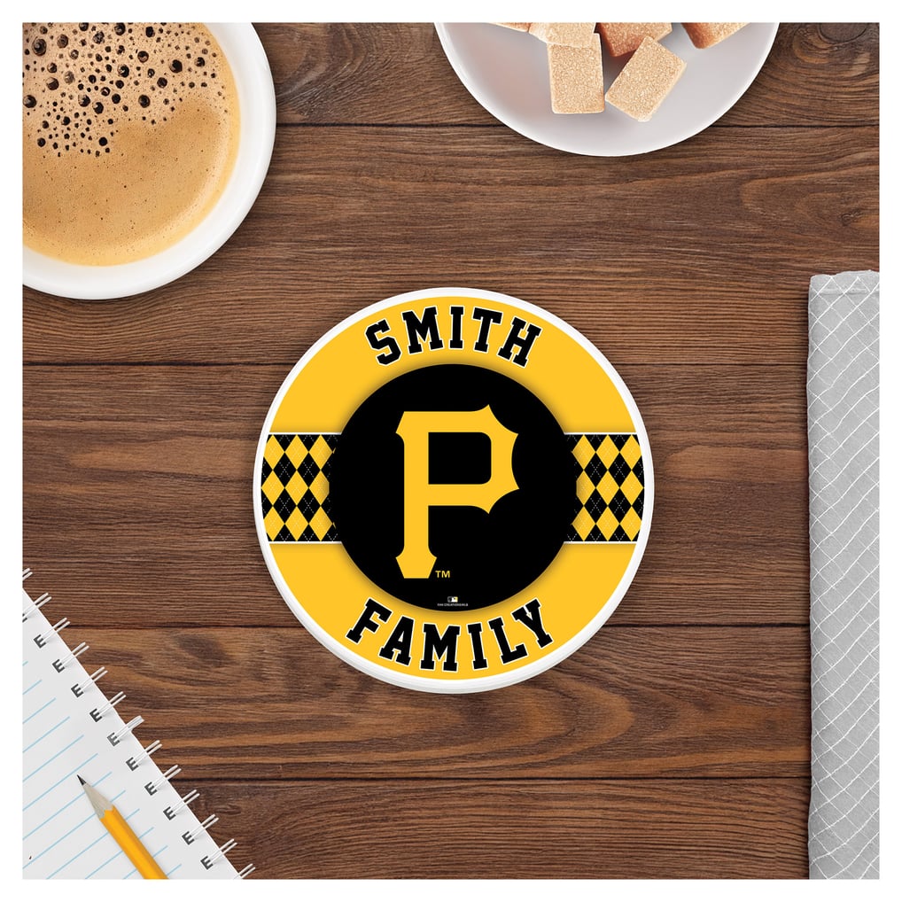 Pittsburgh Pirates 4" Personalized Circular Coasters 4-Pack Set
