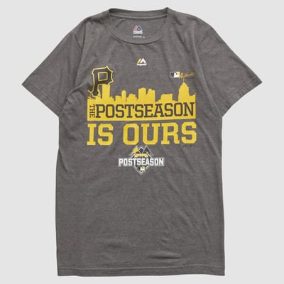 Pittsburgh Pirates Majestic 2015 T-shirt - Dark Heather Gray - S by Fanatics Real Vintage