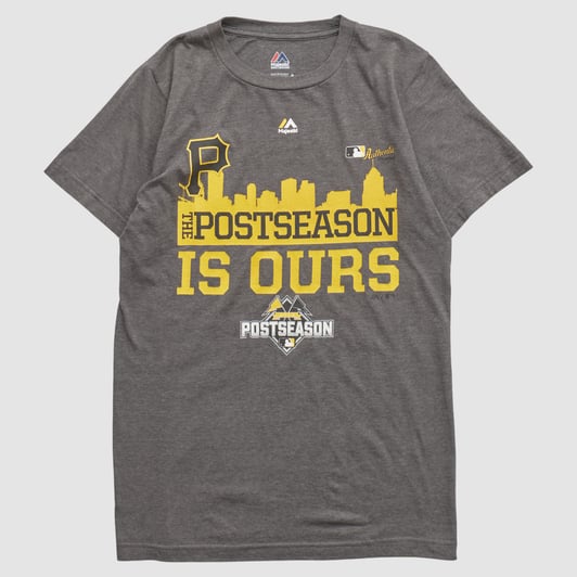 Pittsburgh Pirates Majestic 2015 T-shirt - Dark Heather Gray - S by Fanatics Real Vintage