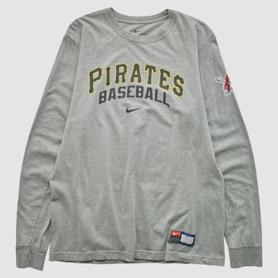 Pittsburgh Pirates Nike 2000s Long Sleeve T-shirt - Heather Gray - M by Fanatics Real Vintage