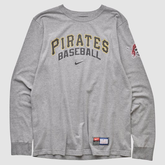 Pittsburgh Pirates Nike 2000s Long Sleeve T-shirt - Heather Gray - S by Fanatics Real Vintage