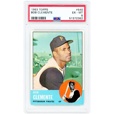 Roberto Clemente Pittsburgh Pirates 1963 Topps #540 PSA Authenticated 6 Card