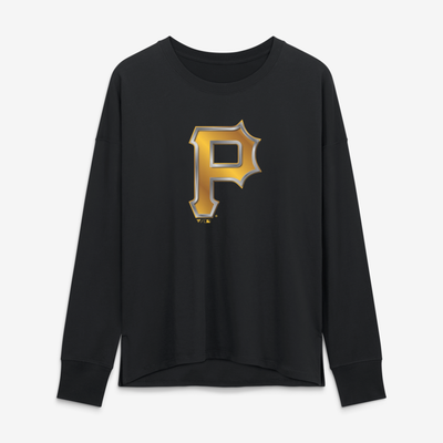 Pittsburgh Pirates Women's Forged Mascot Long Sleeve T-Shirt - Black