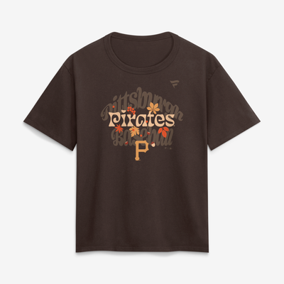 Pittsburgh Pirates Women's Fall Leaves T-Shirt - Brown