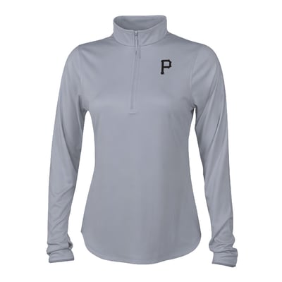 Pittsburgh Pirates Columbia Women's Fairway Breeze Quarter-Zip Pullover - Gray
