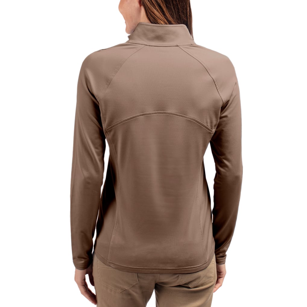 Pittsburgh Pirates Cutter & Buck Women's Adapt Eco Knit Stretch Half-Zip Pullover - Brown