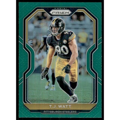 2020 Panini Prizm Prizms Green #71 T.J. Watt