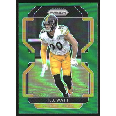 2021 Panini Prizm Prizms Green #255 T.J. Watt