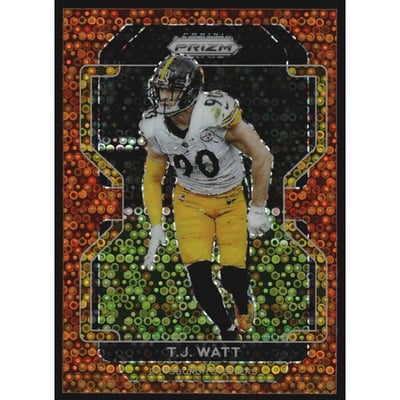 2021 Panini Prizm Prizms Orange Disco #255 T.J. Watt