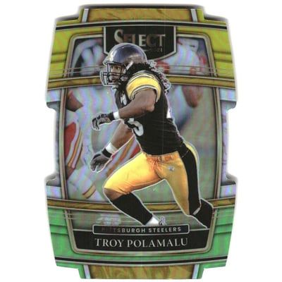 2021 Select Prizm Green and Yellow Die Cut #41 Troy Polamalu