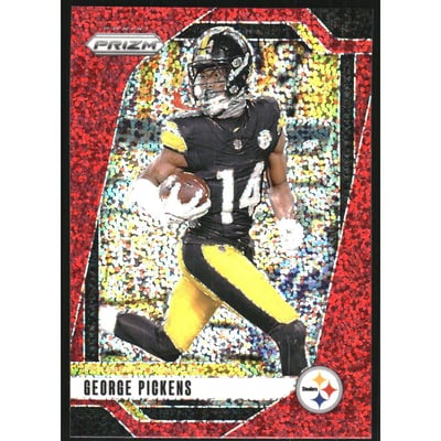 2024 Panini Prizm Prizms Red Sparkle #243 George Pickens