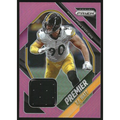2025 Panini Prizm Premier Jerseys Prizms Pink #42 T.J. Watt
