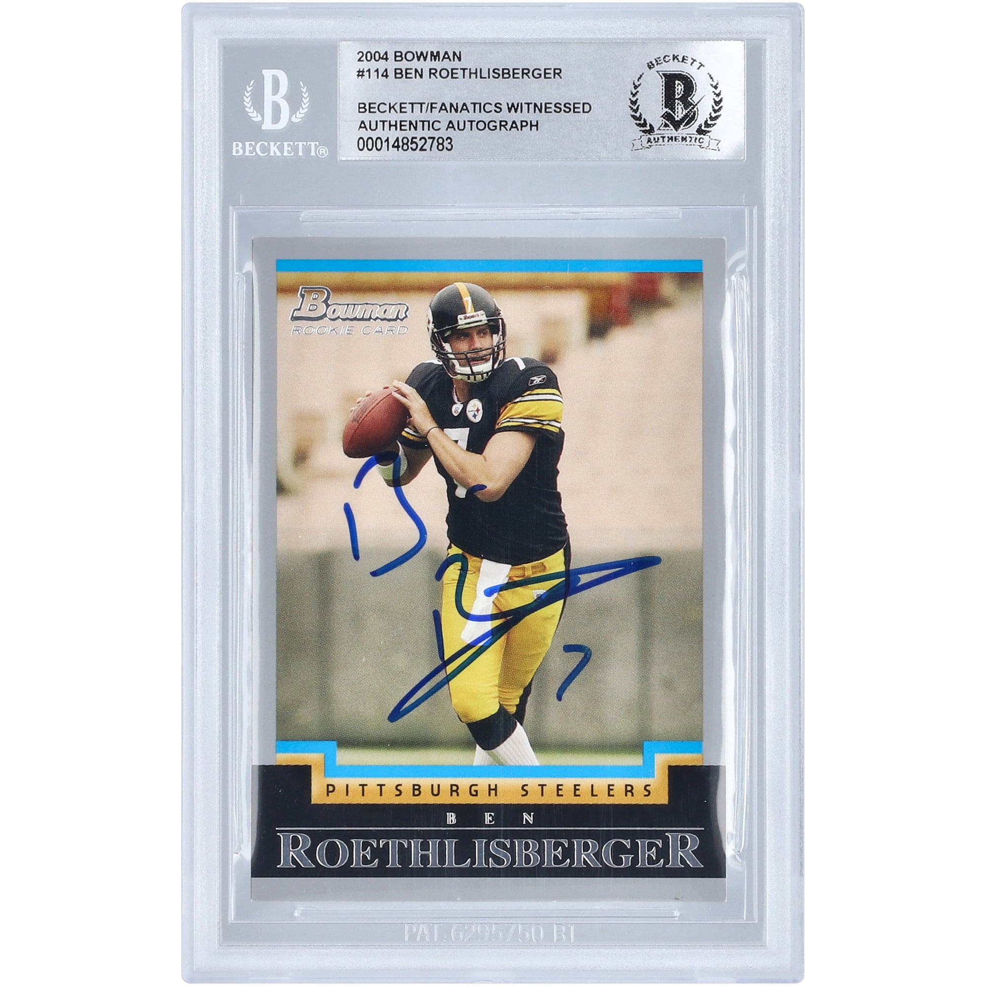 Autographed Pittsburgh Steelers Ben Roethlisberger 2004 Bowman
