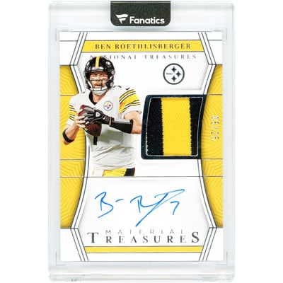 Ben Roethlisberger Pittsburgh Steelers Autographed 2022 Panini National Treasures Tri-Color Game Used Relic #MTS-BRO #6/25 Card