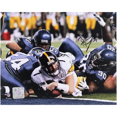 Ben Roethlisberger Pittsburgh Steelers Autographed Fanatics Authentic 8" x 10" Super Bowl XL Touchdown vs. Seattle Seahawks Photograph