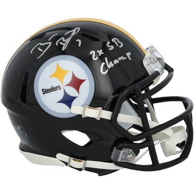 Ben Roethlisberger Pittsburgh Steelers Autographed Fanatics Authentic Riddell Speed Mini Helmet with "2x SB Champ" Inscription