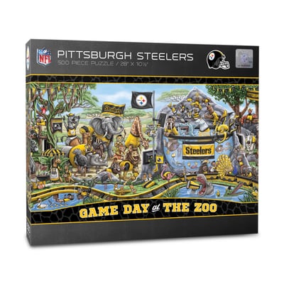 Pittsburgh Steelers Fanpoint 10.5" x 28" Game Day at the Zoo 500-Piece Puzzle