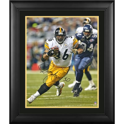 Jerome Bettis Pittsburgh Steelers Fanatics Authentic Autographed Framed 16" x 20" White Jersey Running Photograph