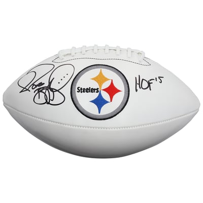 Jerome Bettis Pittsburgh Steelers Autographed Fanatics Authentic Wilson White Panel Football with "HOF 15" Inscription 