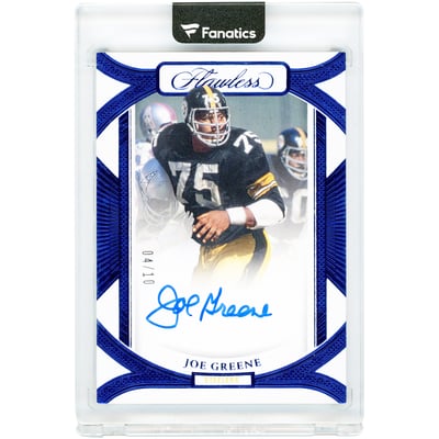 Joe Greene Pittsburgh Steelers Autographed 2024 Panini Flawless Sapphire Frame Signatures #FFS-JGE #4/10 Card 
