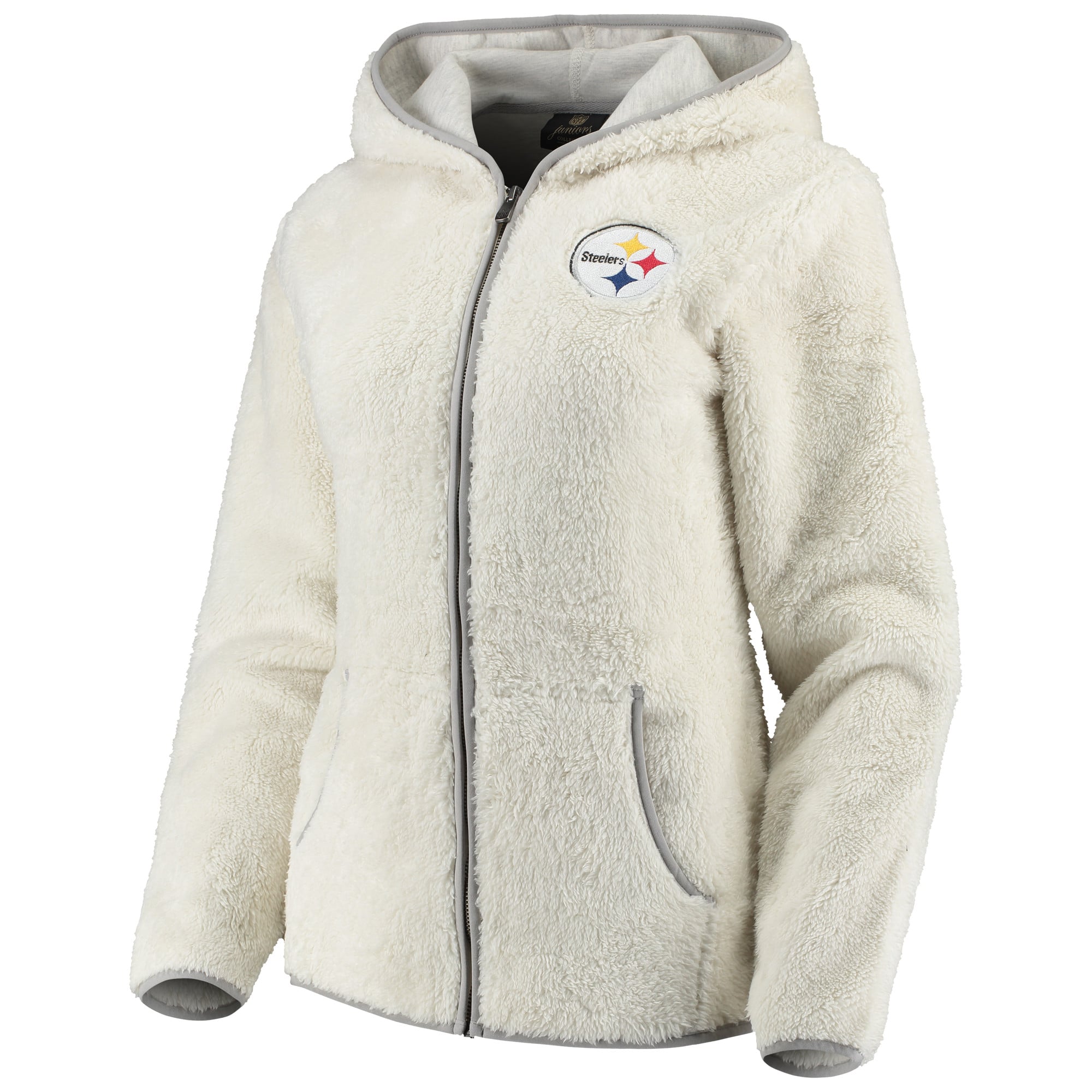 Pittsburgh Steelers Juniors Time Honored Full-Zip Hoodie - Cream