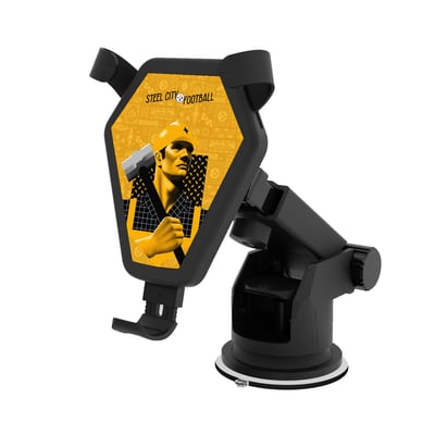 Pittsburgh Steelers Keyscaper Wireless Car Charger - Black