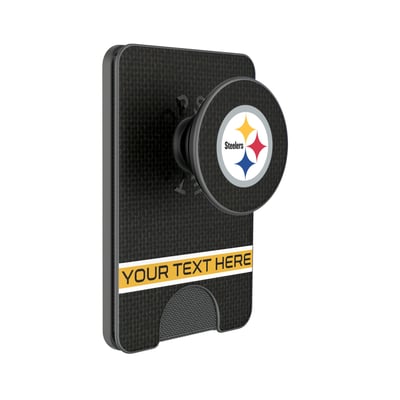 Pittsburgh Steelers Keyscaper Personalized Endzone Solid PopSockets Magnetic Wallet