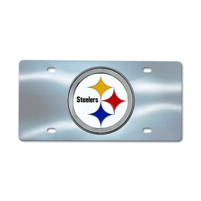 Pittsburgh Steelers Logo Brands Chrome Diecast License Plate