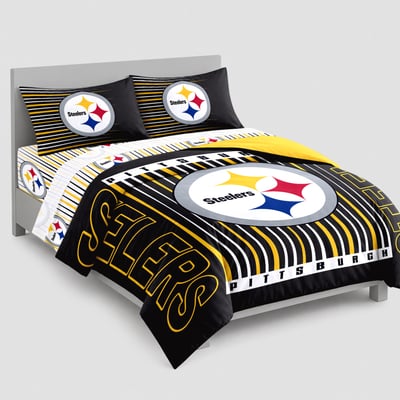 Logo Brands Pittsburgh Steelers Momentum Bed In A Bag - Full
