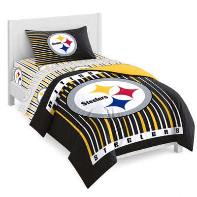 Logo Brands Pittsburgh Steelers Momentum Bed In A Bag - Twin