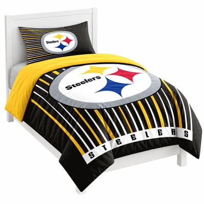 Pittsburgh Steelers Logo Brands Momentum Two-Piece Twin Bedding Set