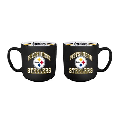 Pittsburgh Steelers Logo Brands Two-Piece 15oz. Stripe Mug Set