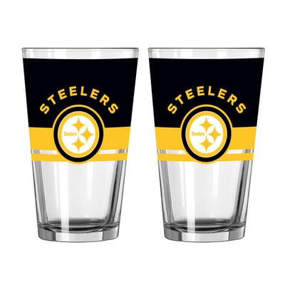 Pittsburgh Steelers Logo Brands Two-Piece 16oz. Horizon Pint Glass Set